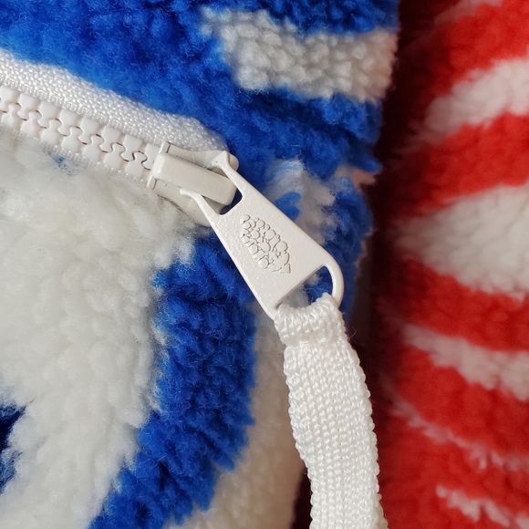 FP free people rocky ridge fleece jacket white blue red - Picture 6 of 11